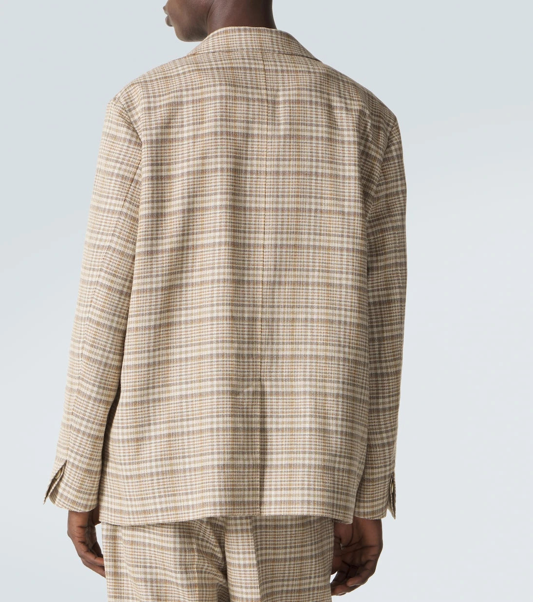 Auralee - Checked silk and linen tweed jacket
