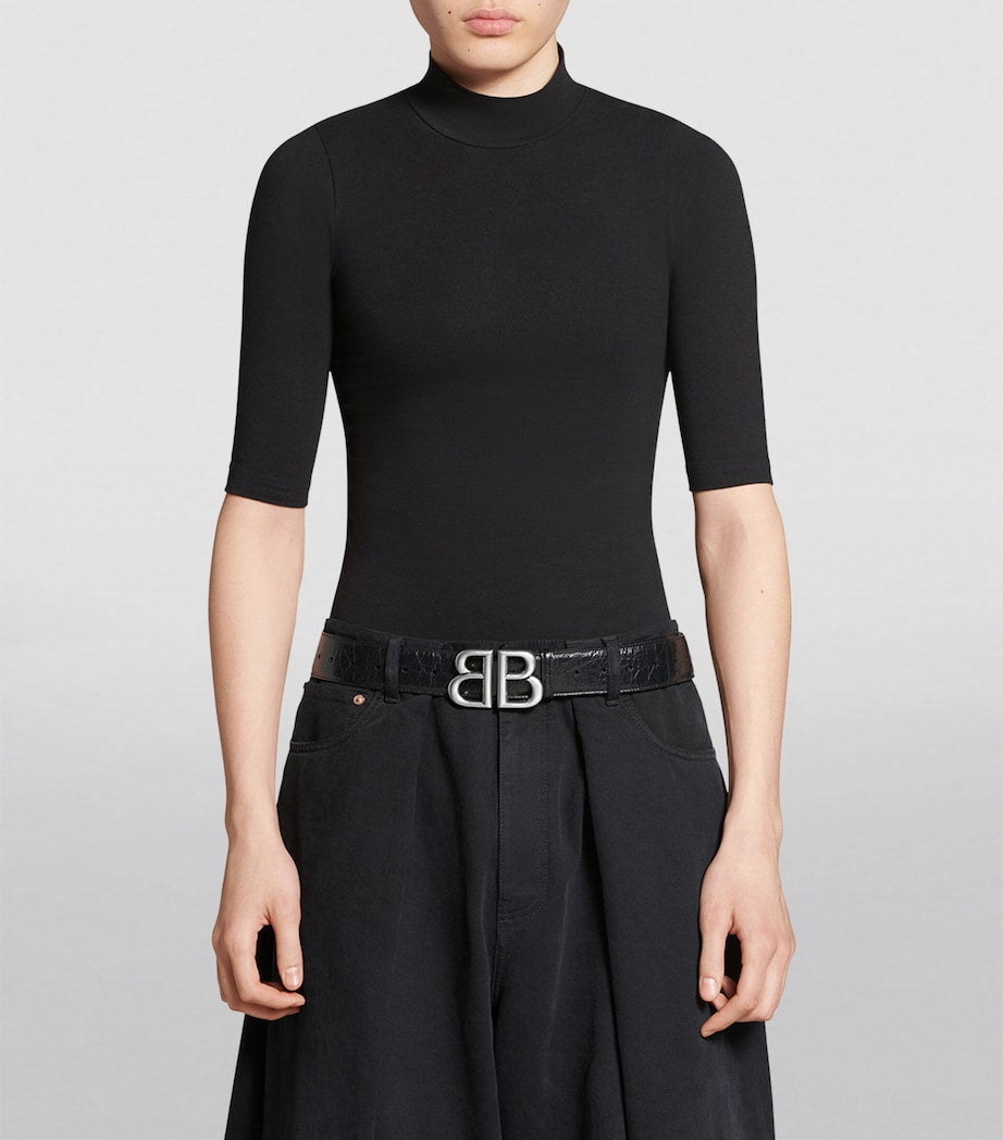 Black Calfskin Monaco Belt