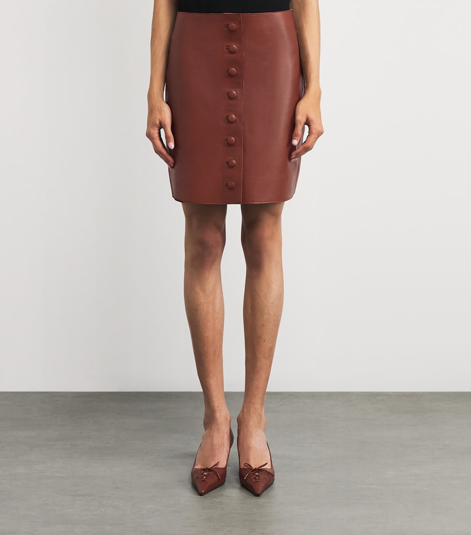 Liberowe Brown Maha Leather Mini Skirt