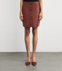 Brown Maha Leather Mini Skirt