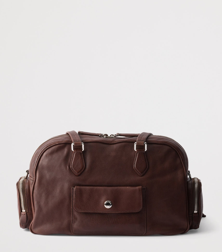 Large Washed Leather Shoulder Bag