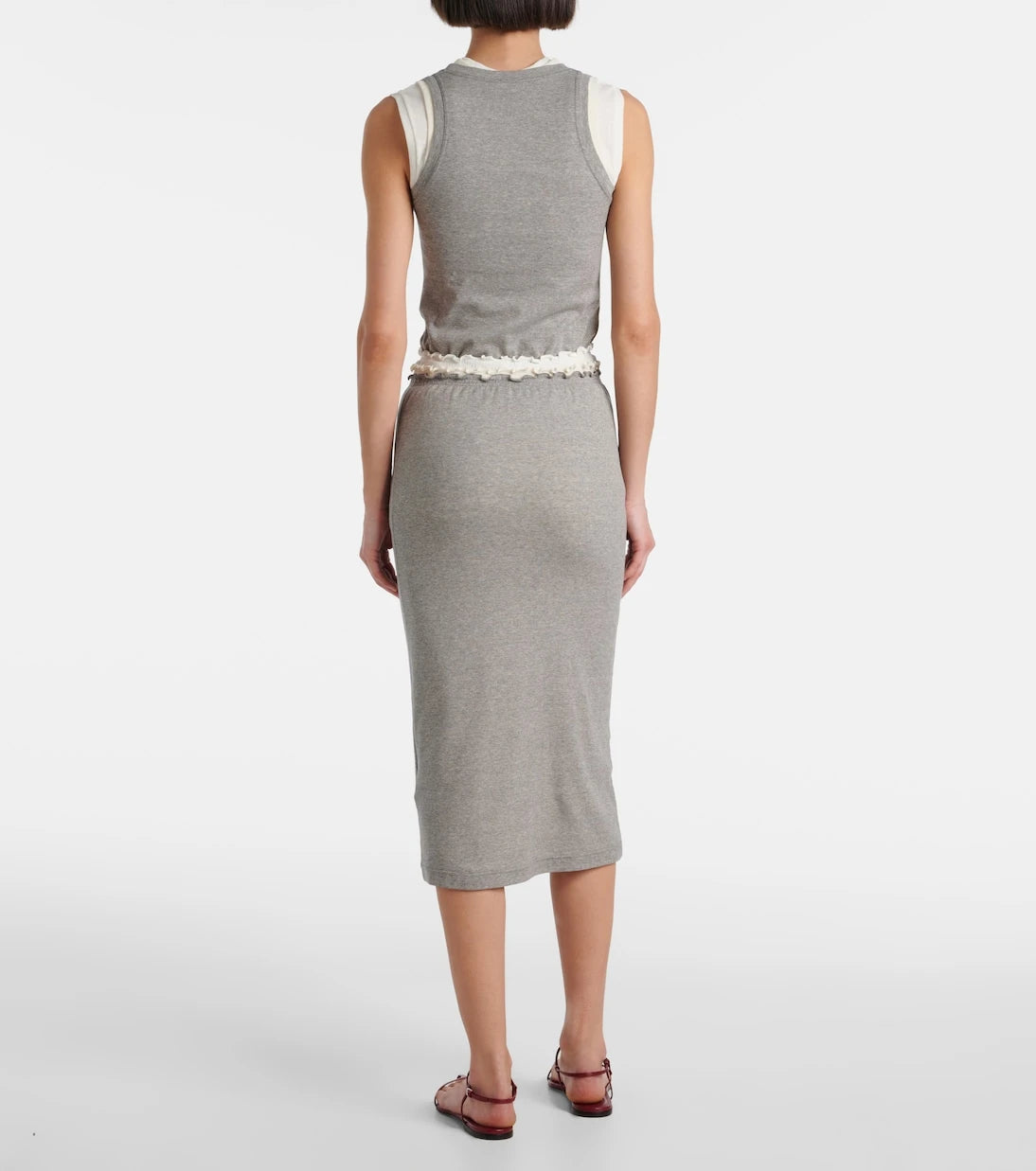 Jil Sander - Layered jersey midi skirt