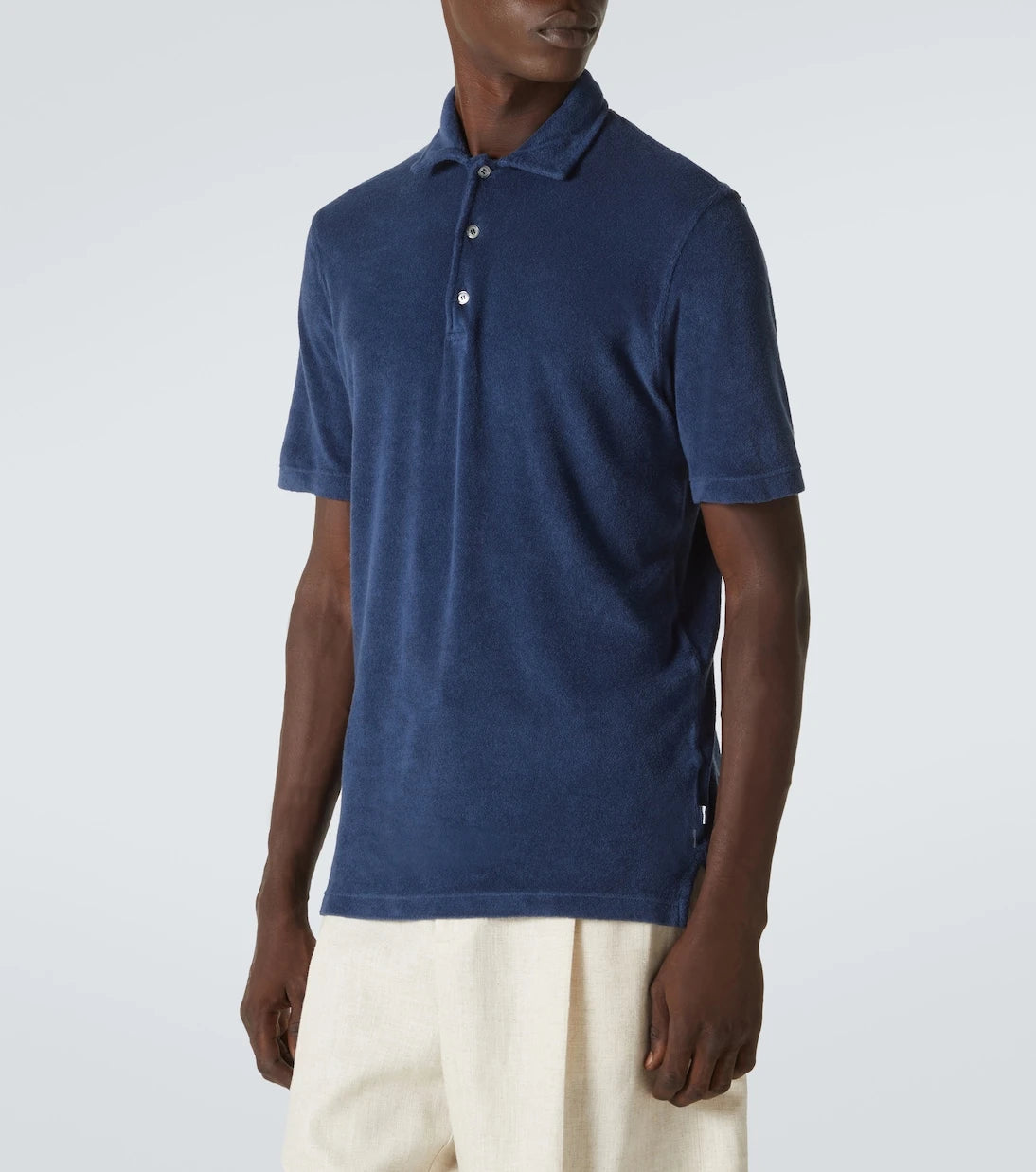 Fedeli - Cotton terry polo shirt