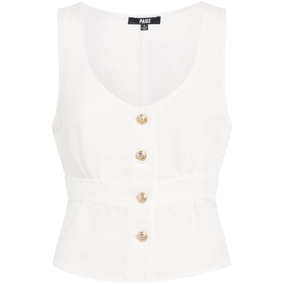 PAIGE Linen-Blend Caine Top