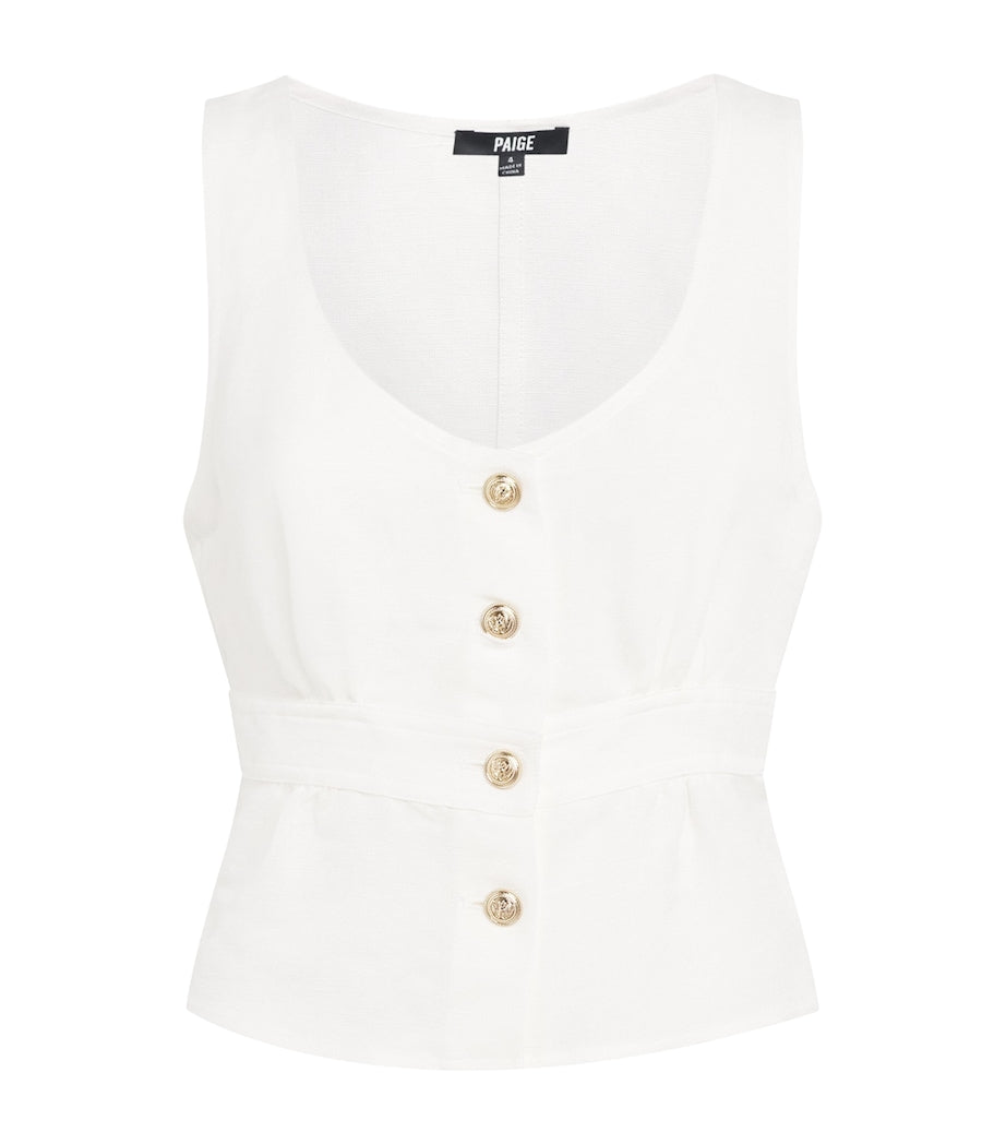 PAIGE Linen-Blend Caine Top