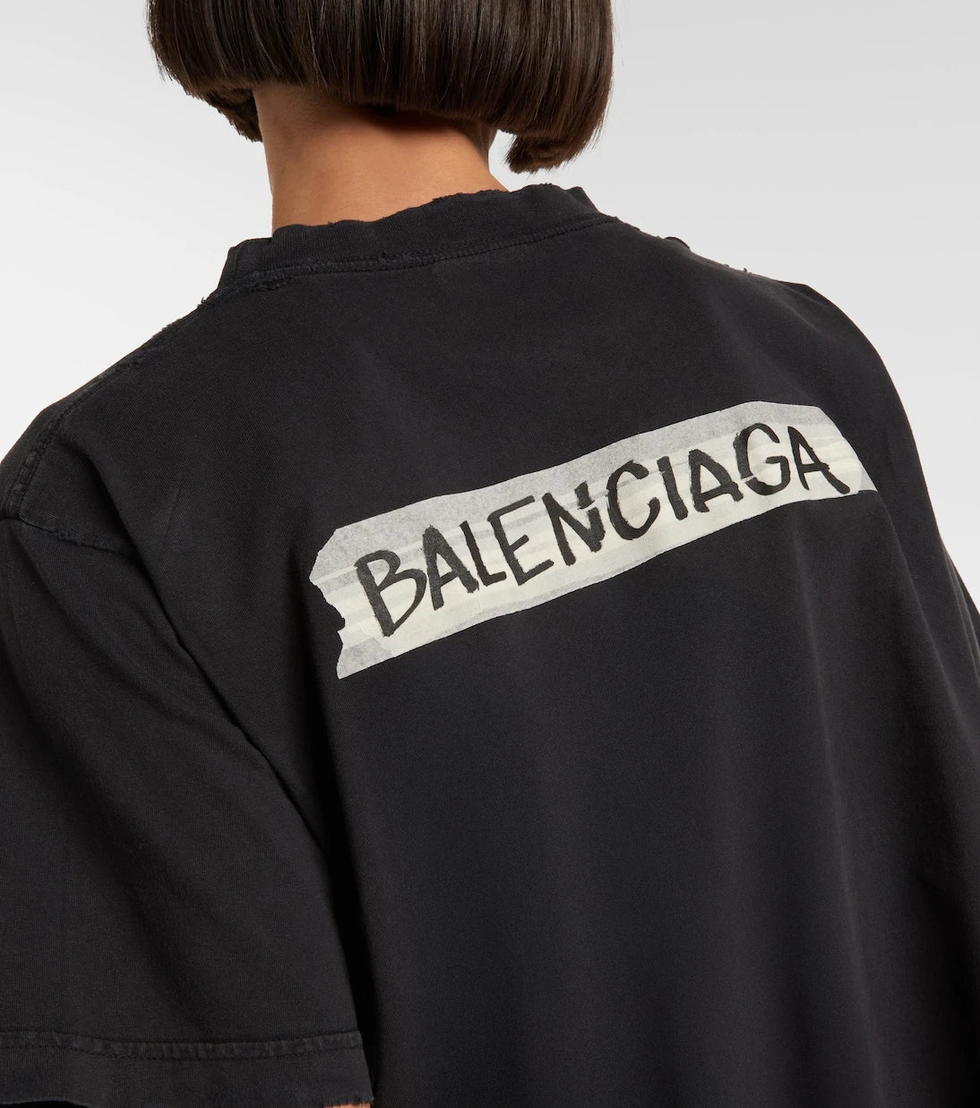 Balenciaga - Logo distressed cotton jersey T-shirt