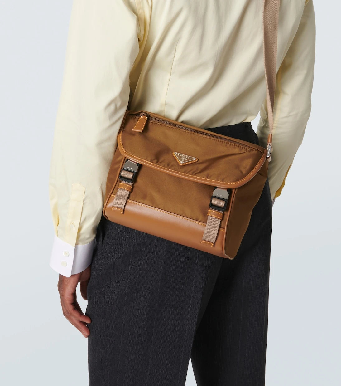 Prada - Re-Nylon leather-trimmed shoulder bag