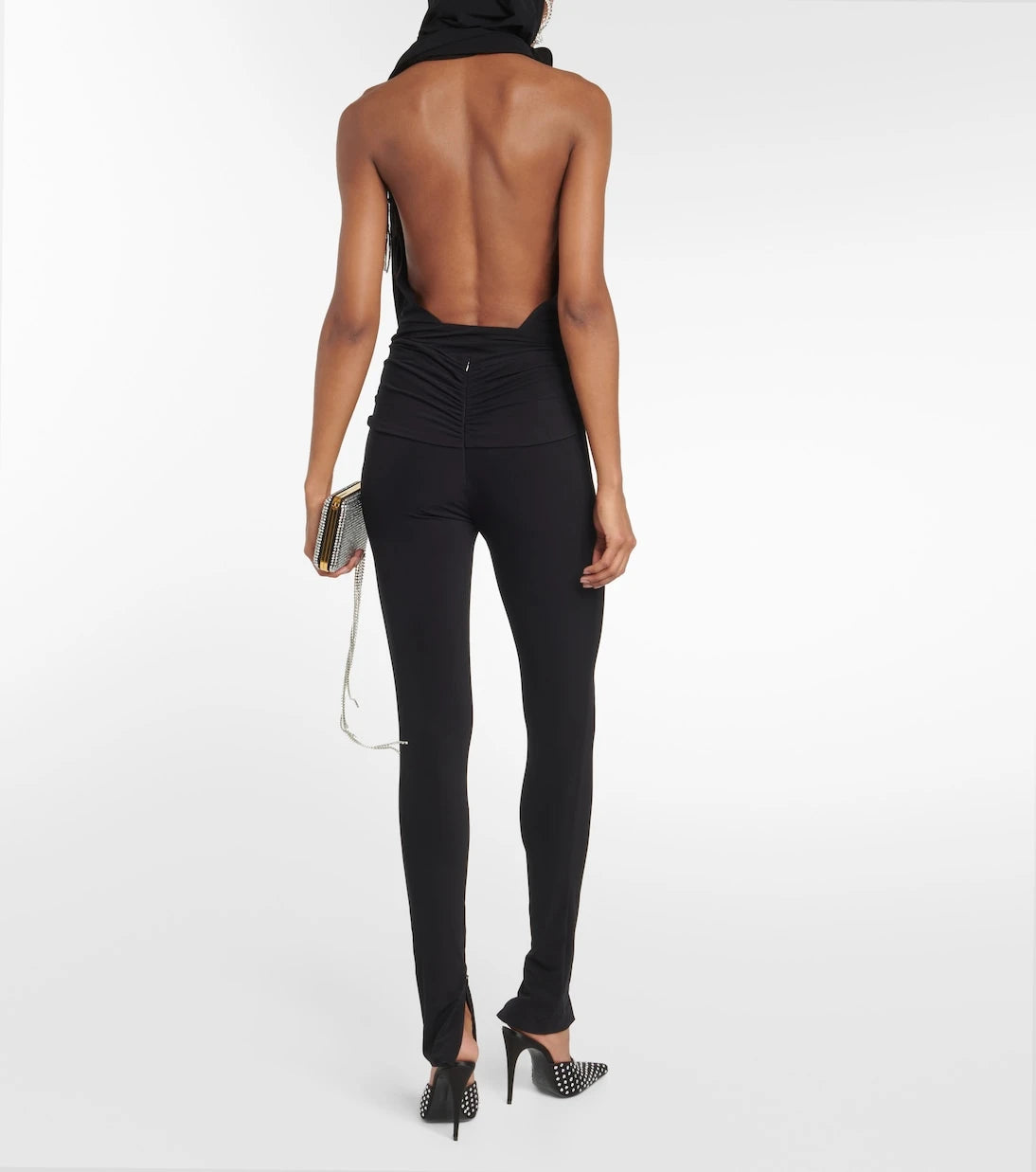 Magda Butrym - Floral-appliqué jersey slim leggings