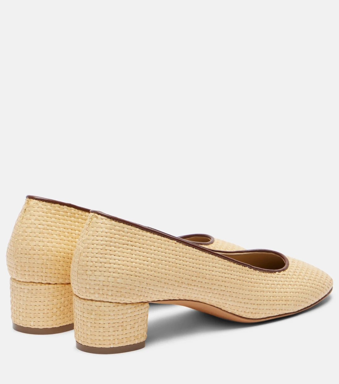 Le Monde Béryl - Leather-trimmed raffia pumps