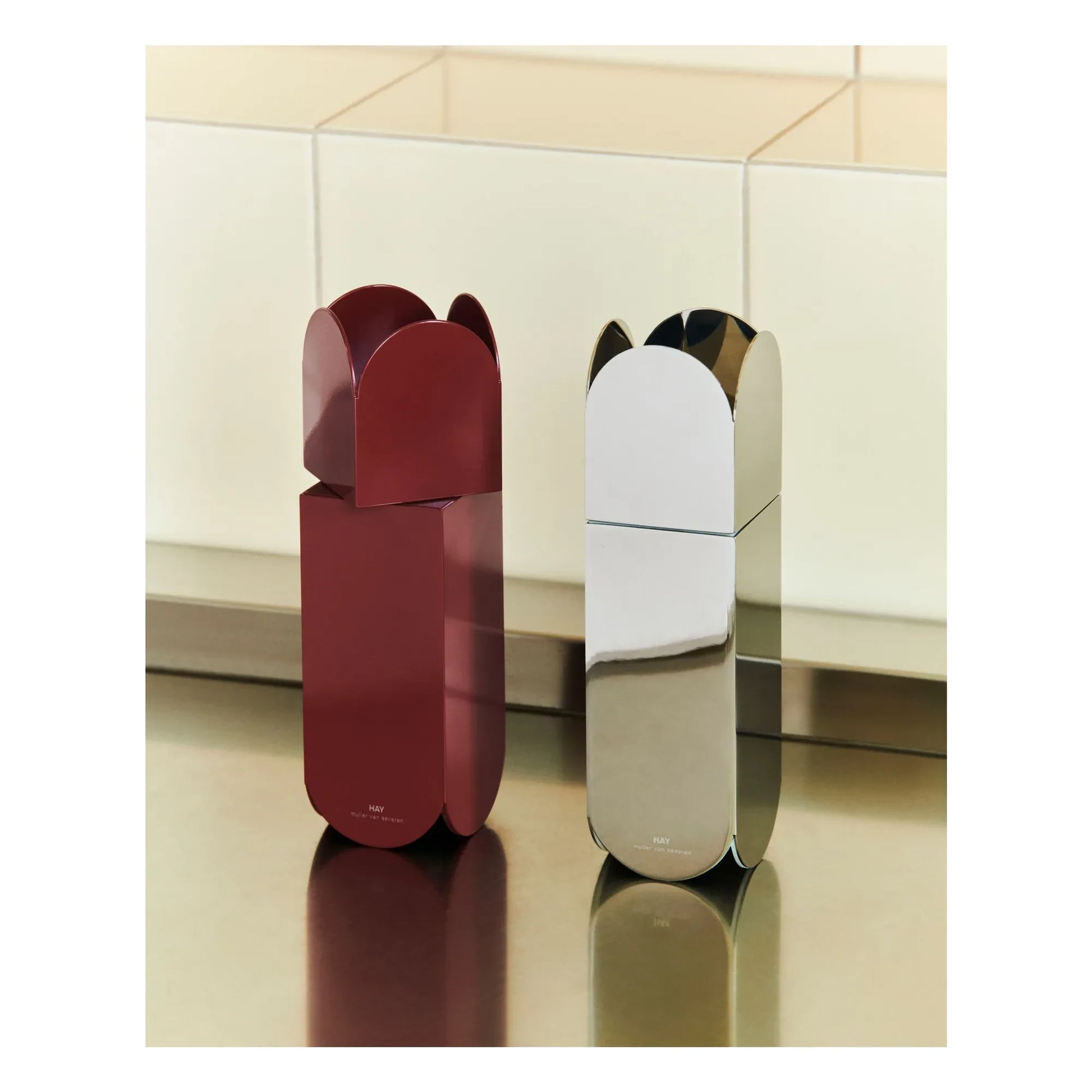 Hay - Arcs salt and pepper mill | Silver