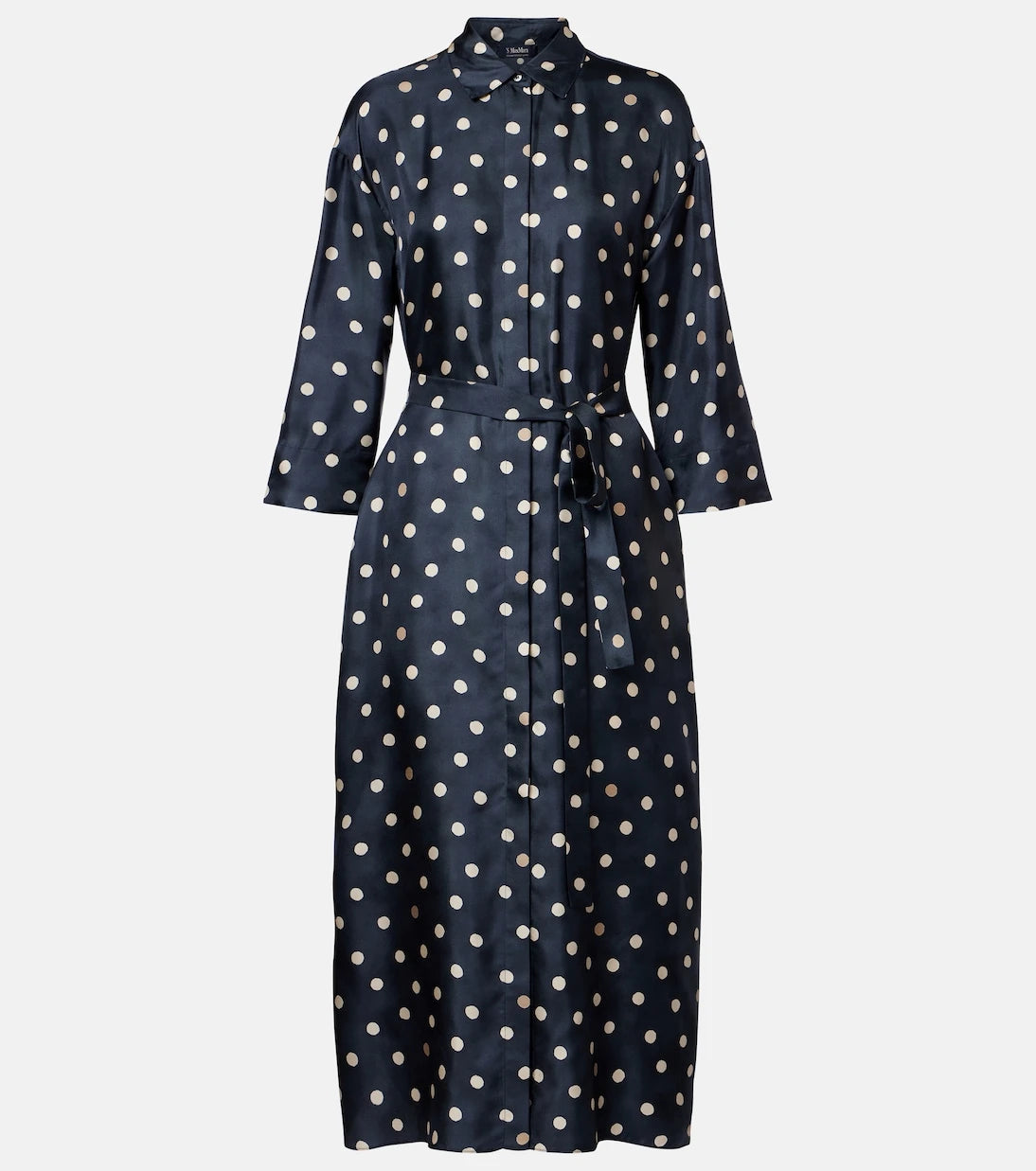 'S Max Mara - Leva polka-dot silk twill shirt dress