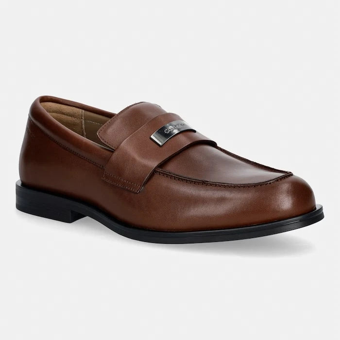 Calvin Klein мокасини мъжки от кожа ESS RUBBER LOAFER HW PLAQ VA LTH