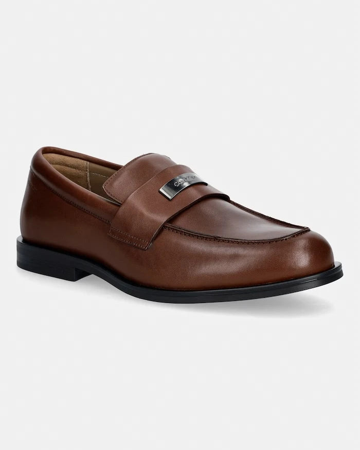 Calvin Klein Erkek Deri Mokasen ESS RUBBER LOAFER HW PLAQ VA LTH