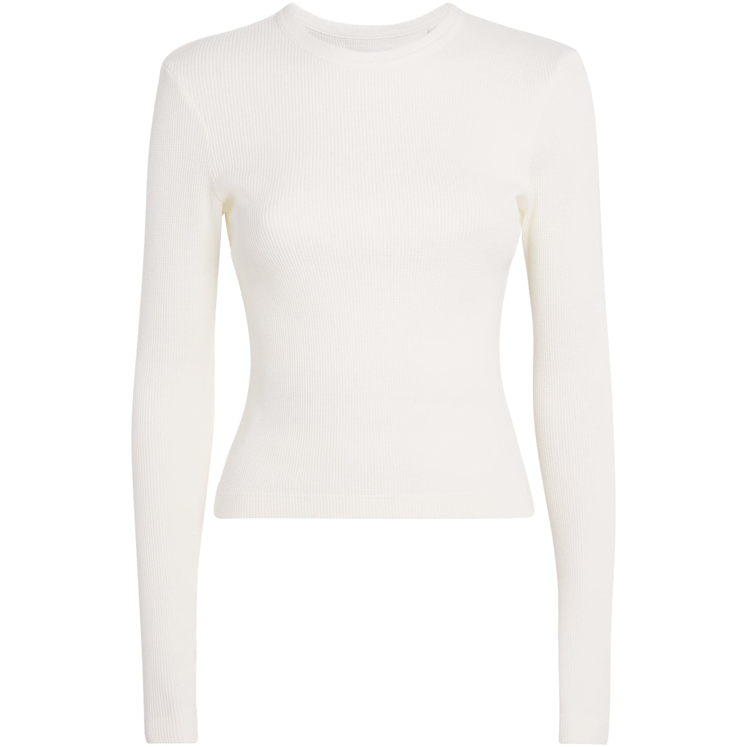 Citizens of Humanity White Cotton Waffle Sweatshirt