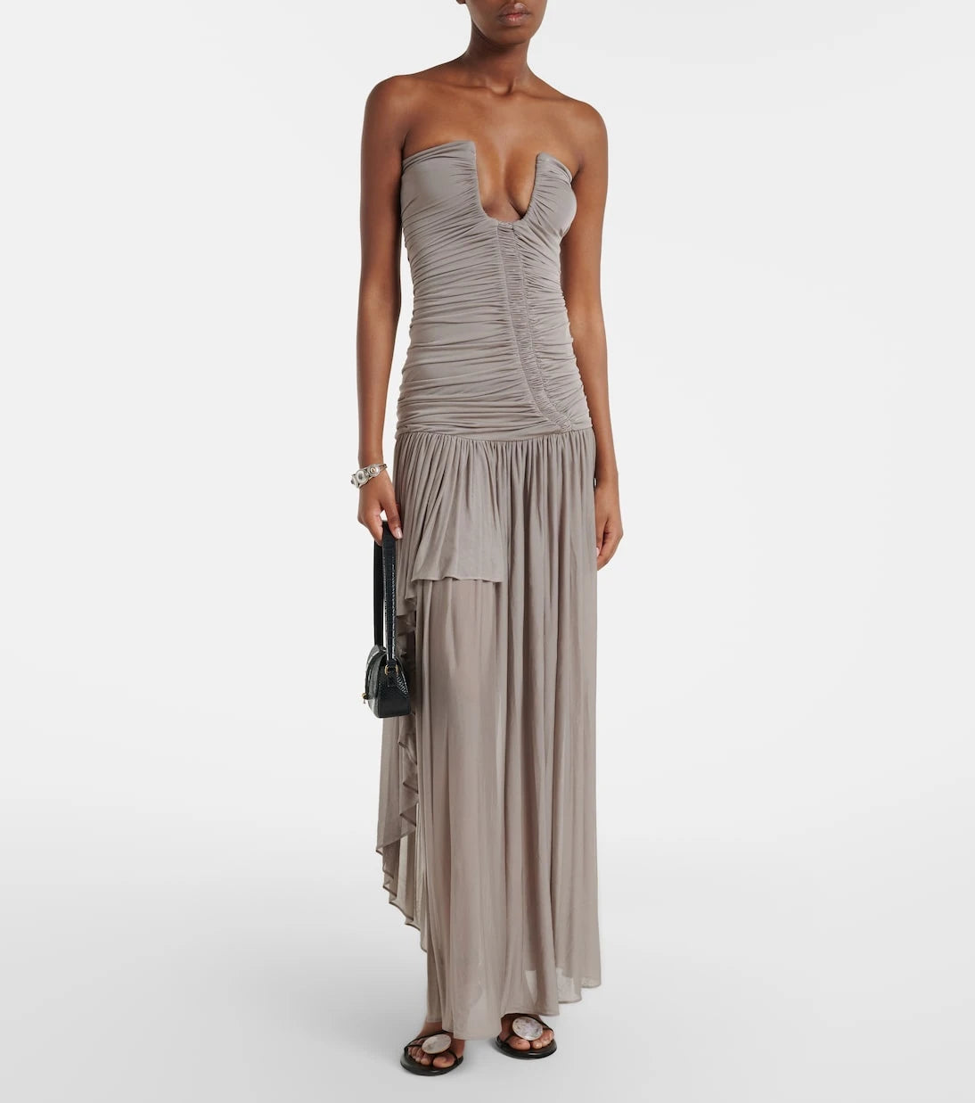 Christopher Esber - Ruched asymmetric midi dress