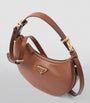 Prada Brown Leather Arqué Shoulder Bag
