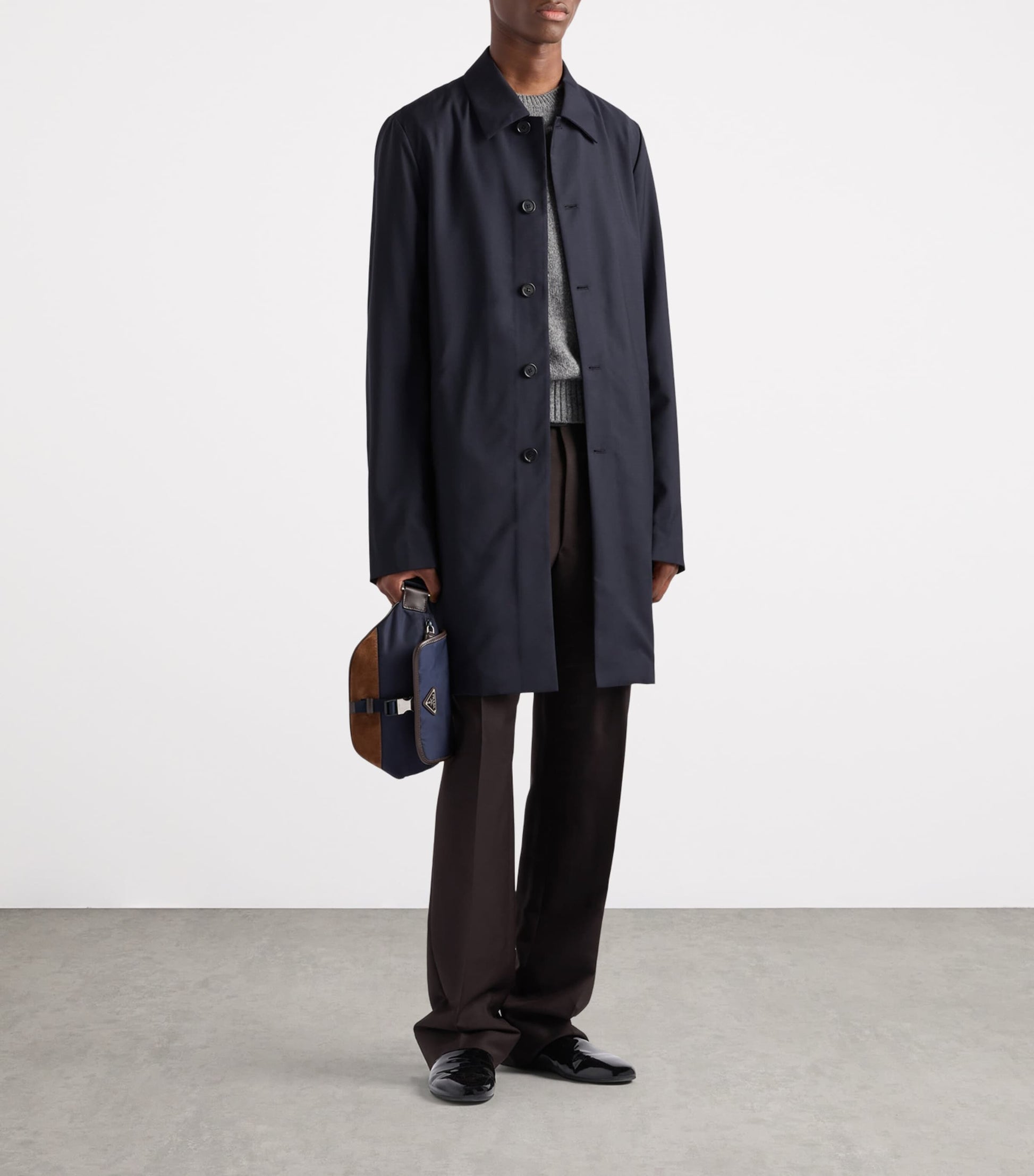 Small Re-Nylon and Leather Cross-Body Bag