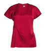 Victoria Beckham Red Crepe Pleat-Gathered Blouse