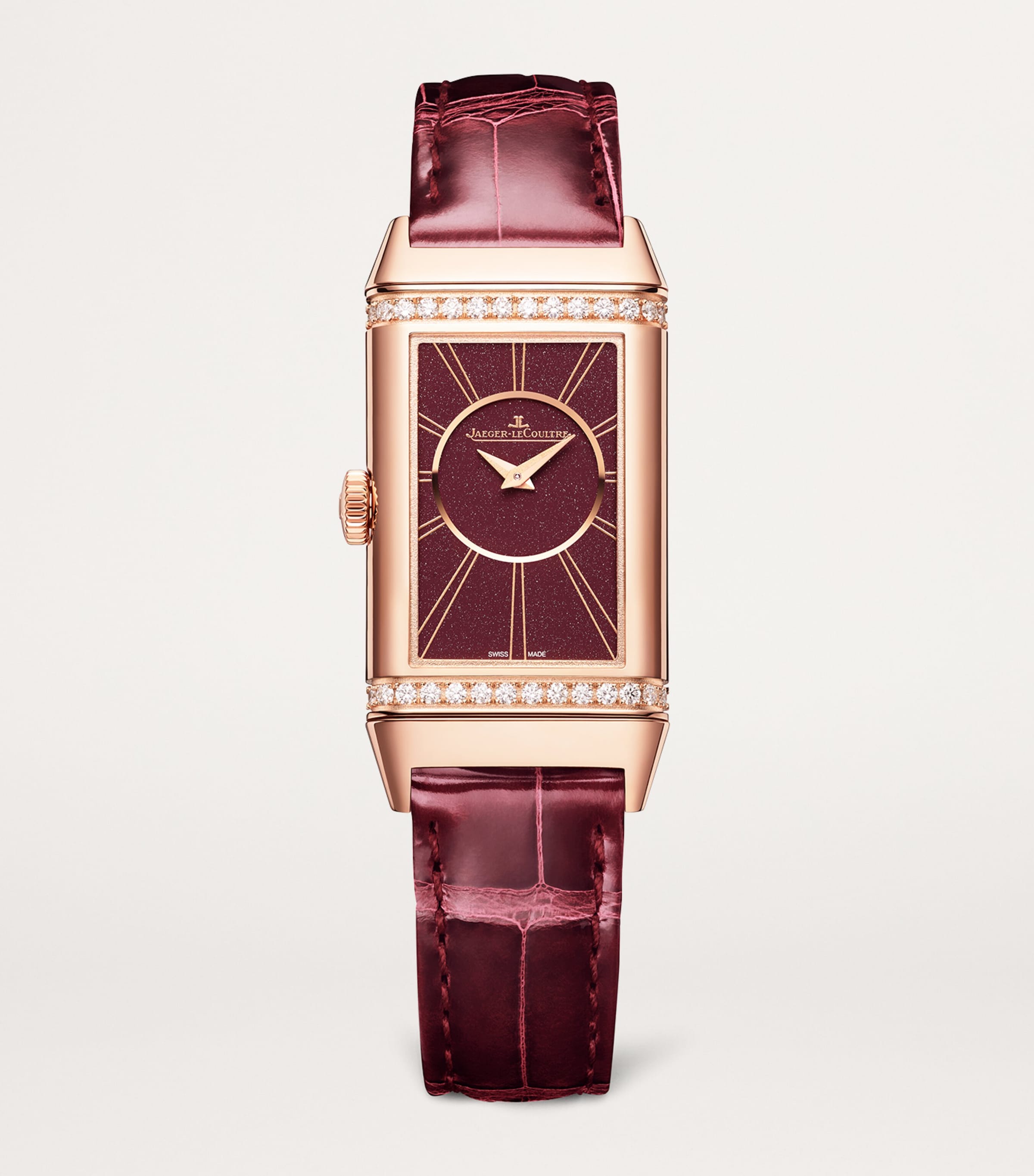 Jaeger-LeCoultre Pink Gold and Diamond Reverso One Duetto Watch 20mm