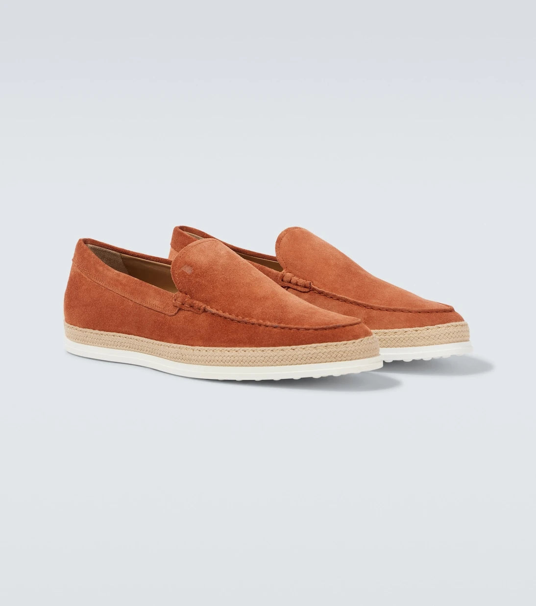 Tod's - Jute-trimmed suede slip-on shoes