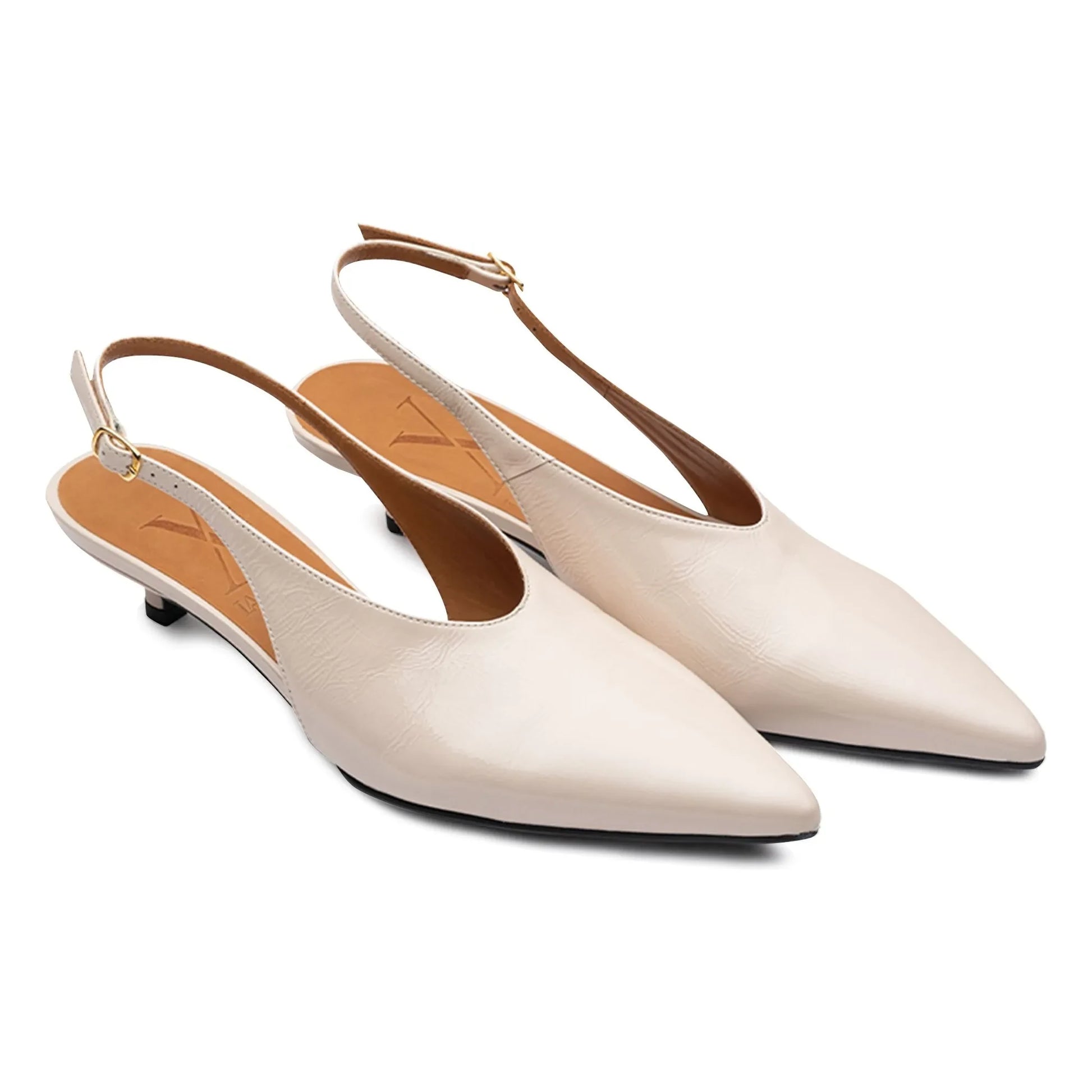 Lachoix - Robin Leather Slingbacks | Nude
