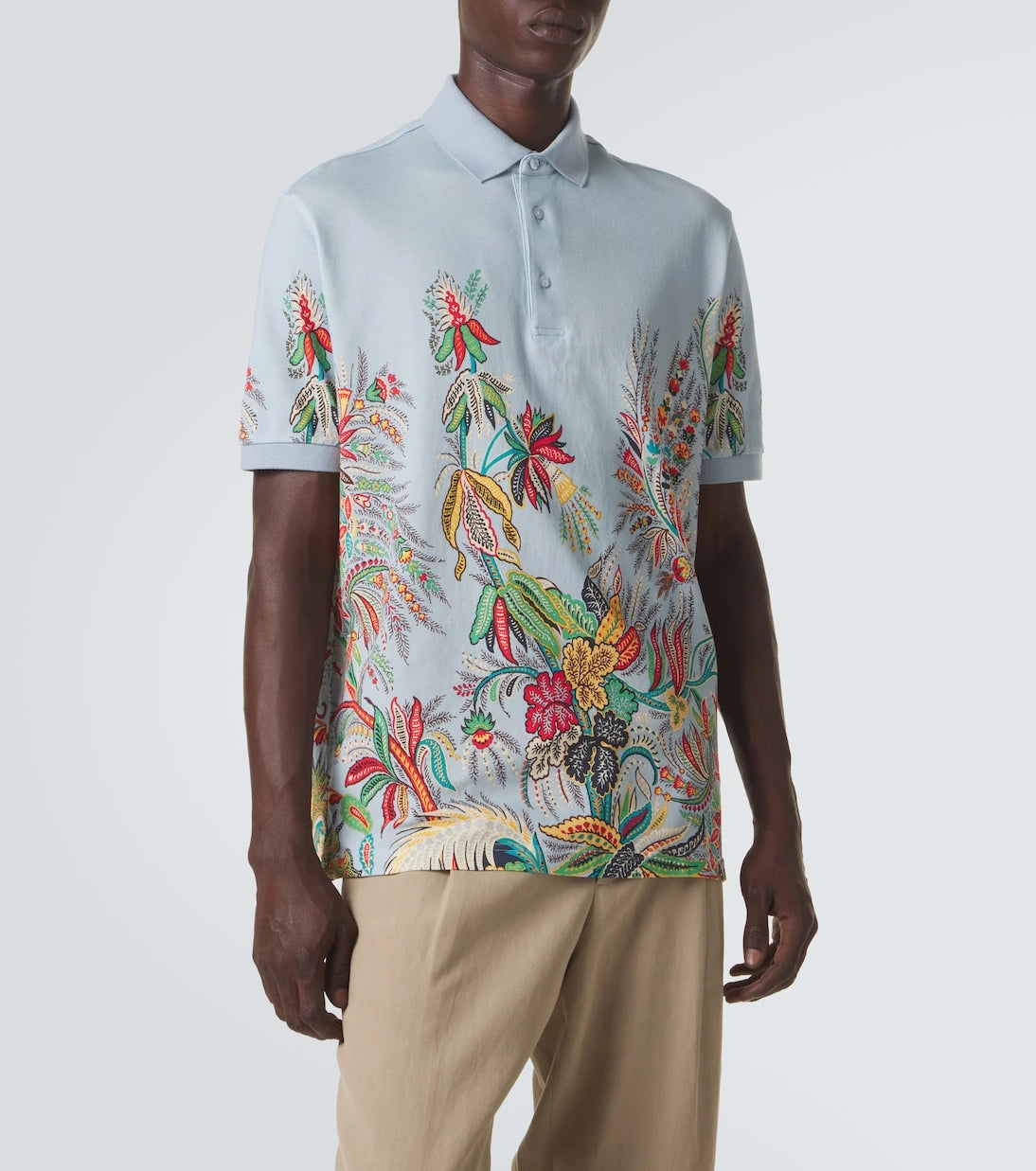 Etro - Printed cotton piqué polo shirt