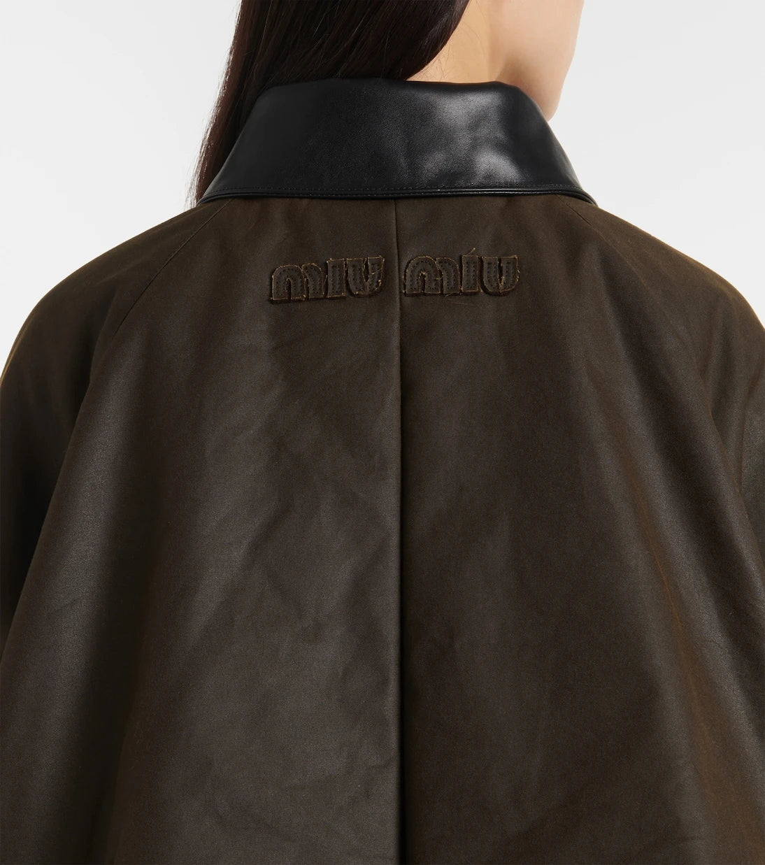 Miu Miu - Waxed oversized canvas cotton jacket