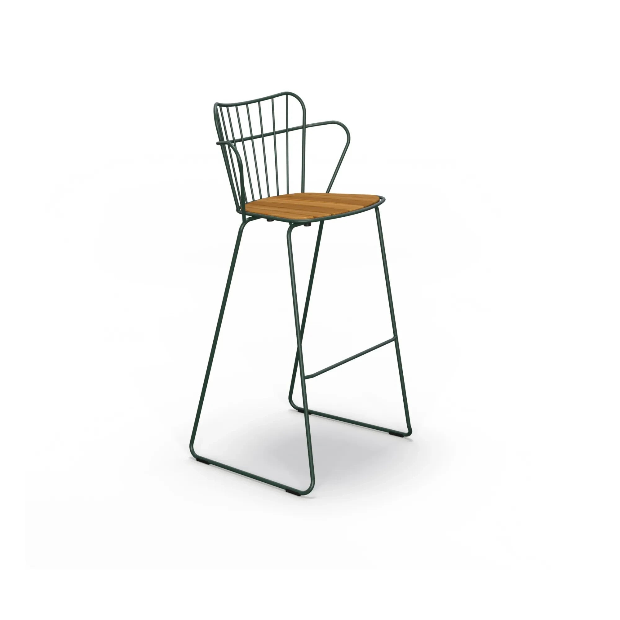 Houe - Paon Outdoor Bar Stool | Chrome green