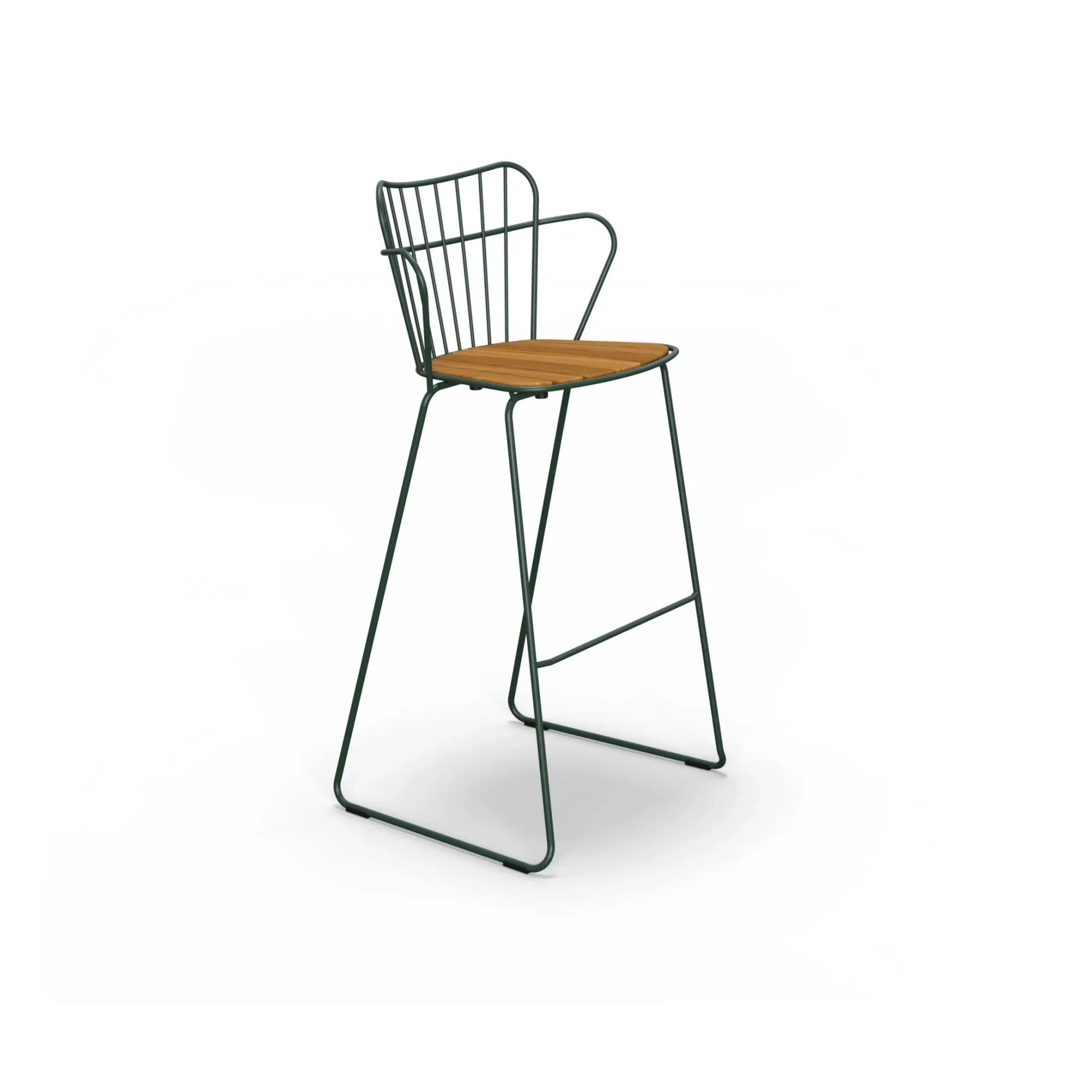 Houe - Paon Outdoor Bar Stool | Chrome green