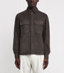 Agnona Brown Suede Overshirt
