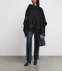 Agnona Black Wool-Alpaca-Cashmere Poncho