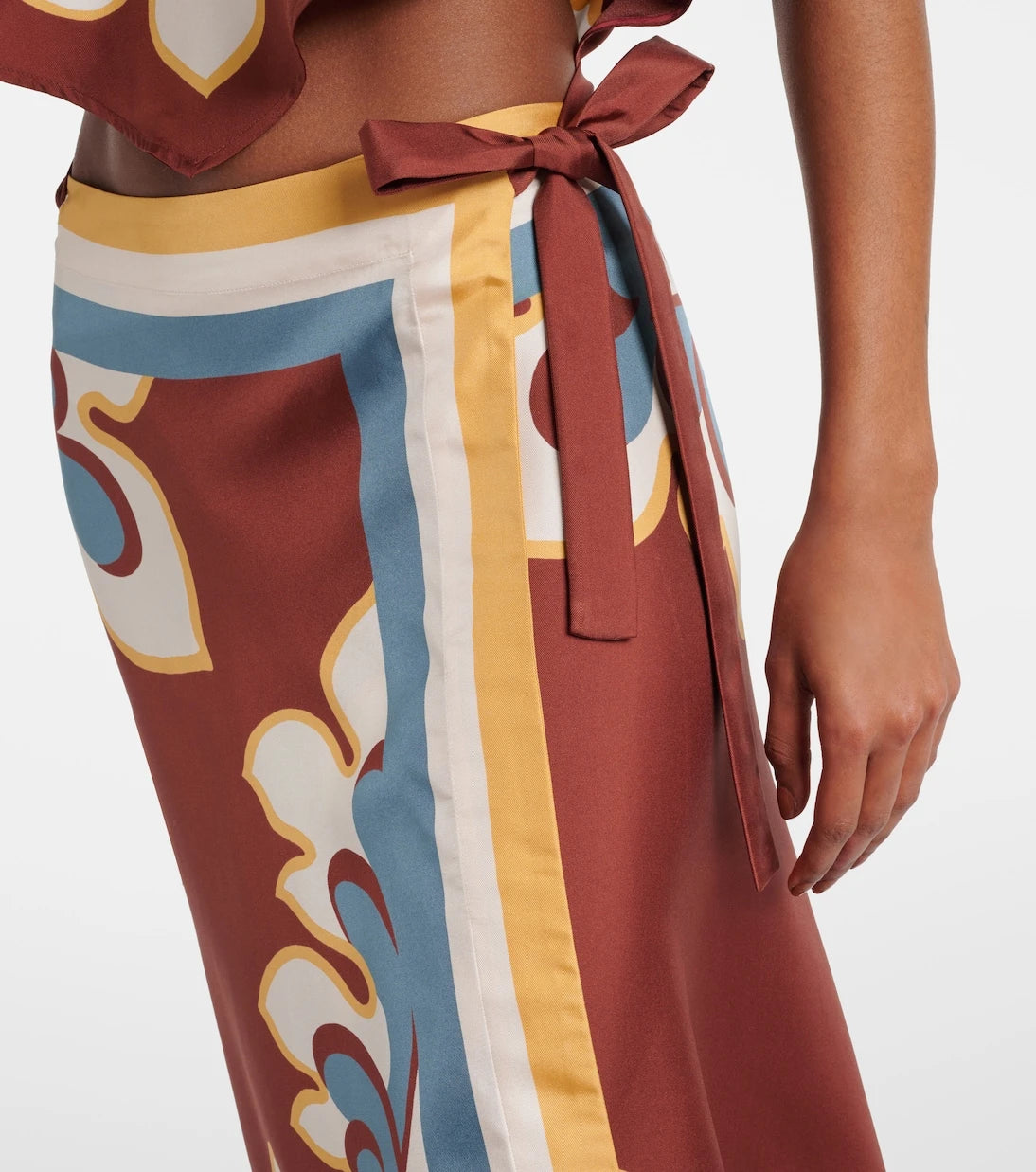 La DoubleJ - Printed silk wrap skirt
