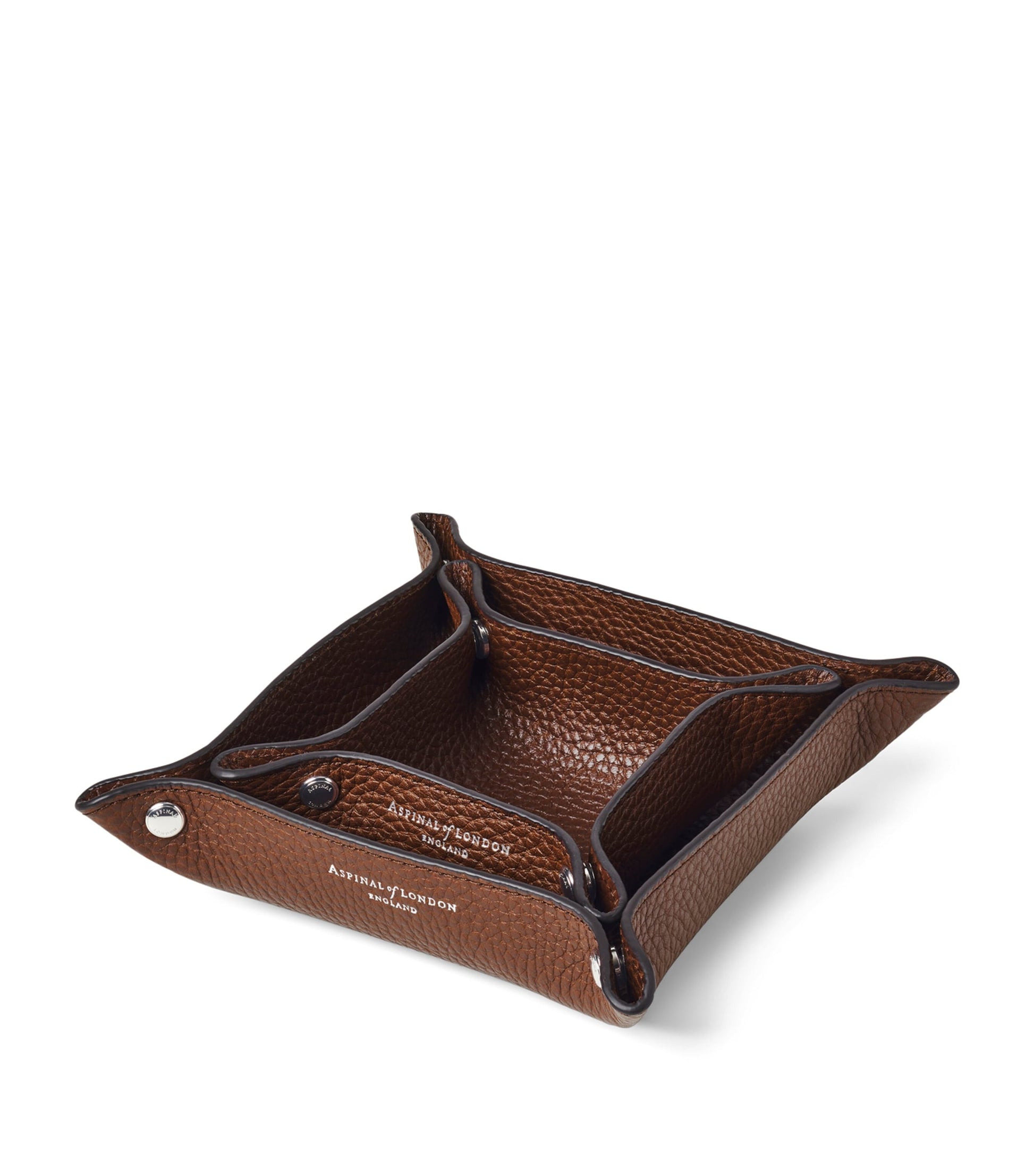 Mini Grained Leather Tidy Tray (9.5cm x 9.5cm)