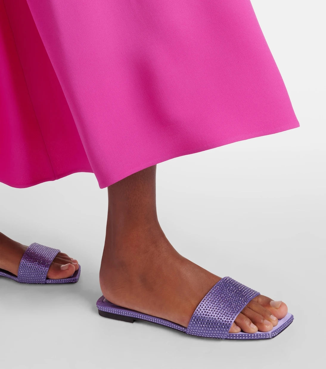 Jimmy Choo - Clovis embellished satin mules