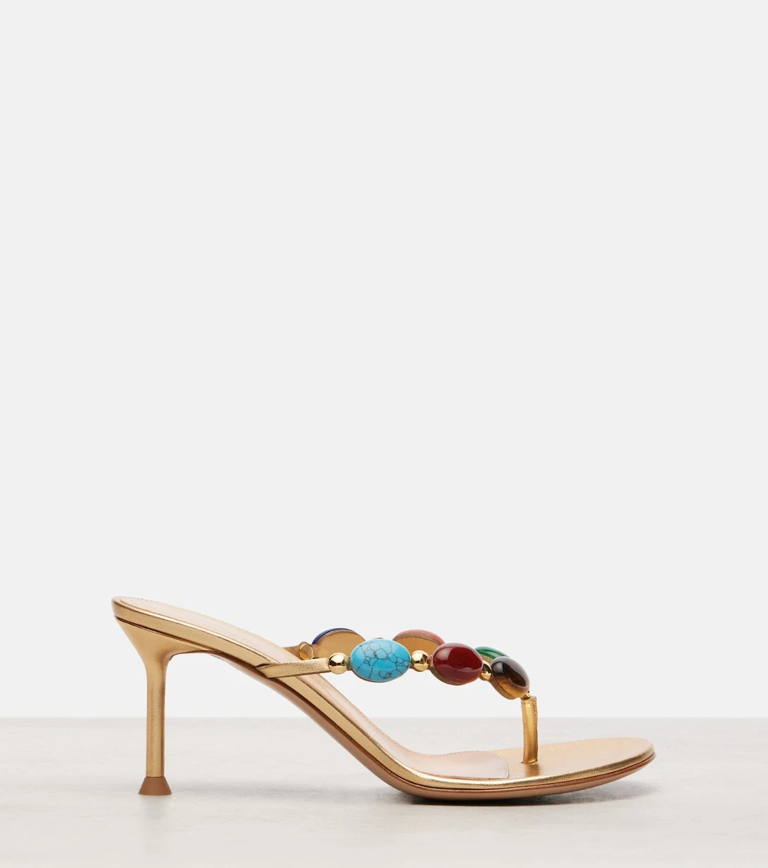 Gianvito Rossi - Shanti embellished leather thong sandals