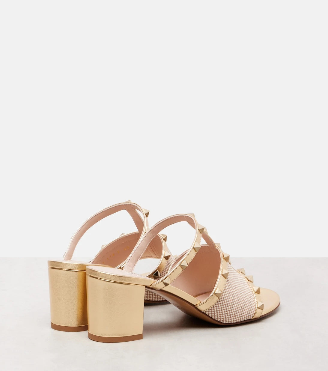 Valentino Garavani - Rockstud 80 leather-trimmed mules