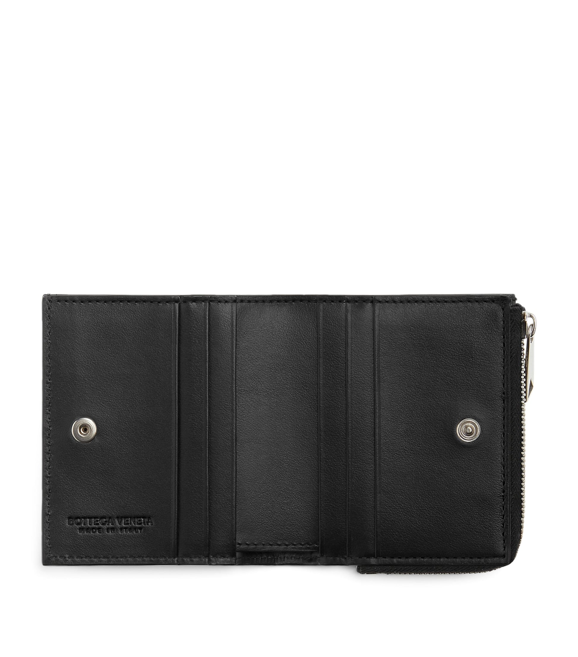 Small Intrecciato Bifold Zipped Wallet