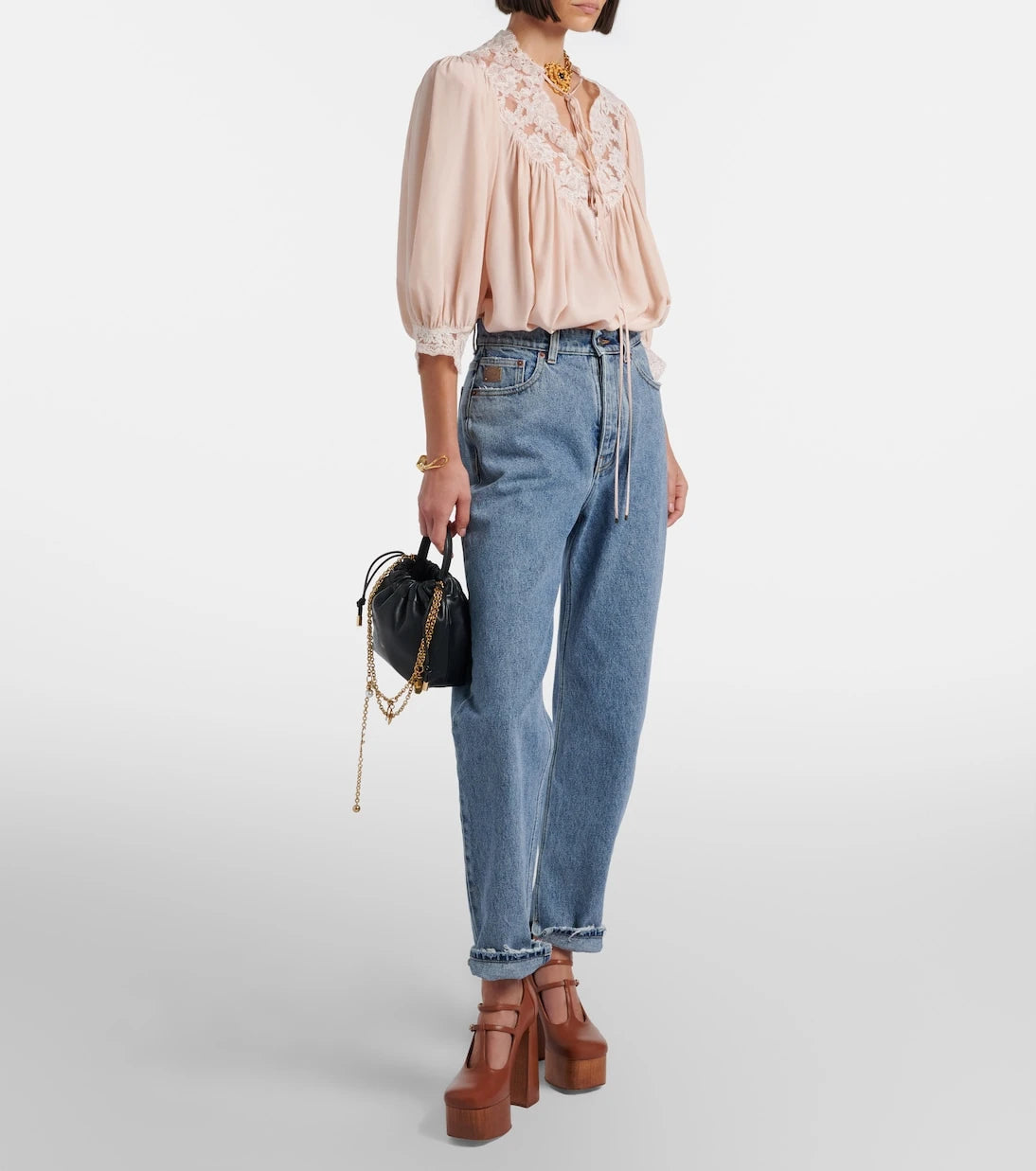 Chloé - Loti leather platform Mary Jane pumps