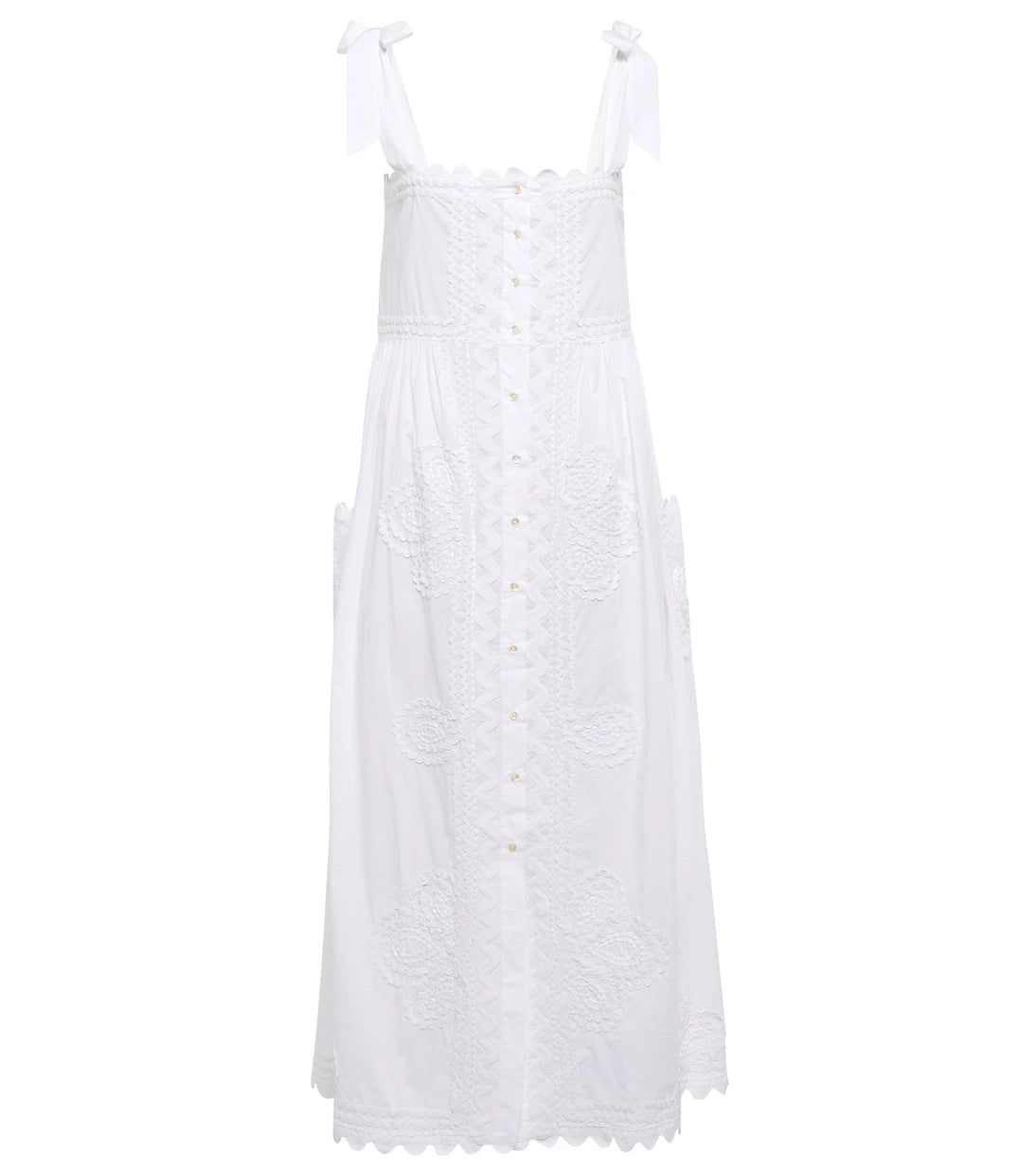 Juliet Dunn - Embroidered cotton midi dress