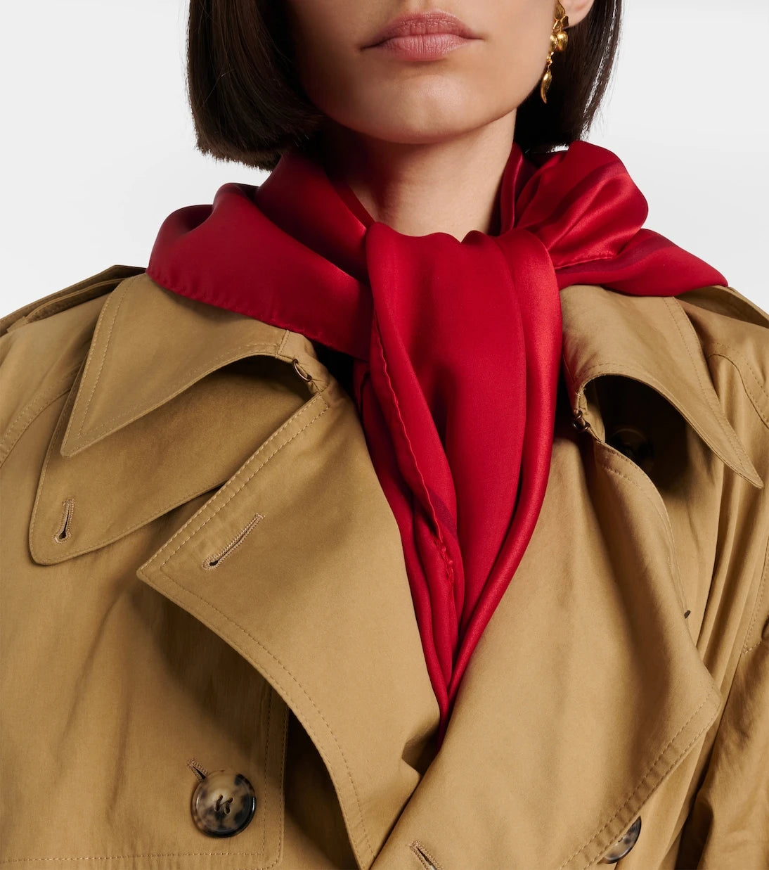 Saint Laurent - bufanda de seda charmeuse estampada de Cassandre