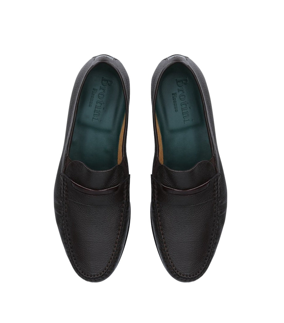 Brotini Croc Trim Leather Flex Loafers