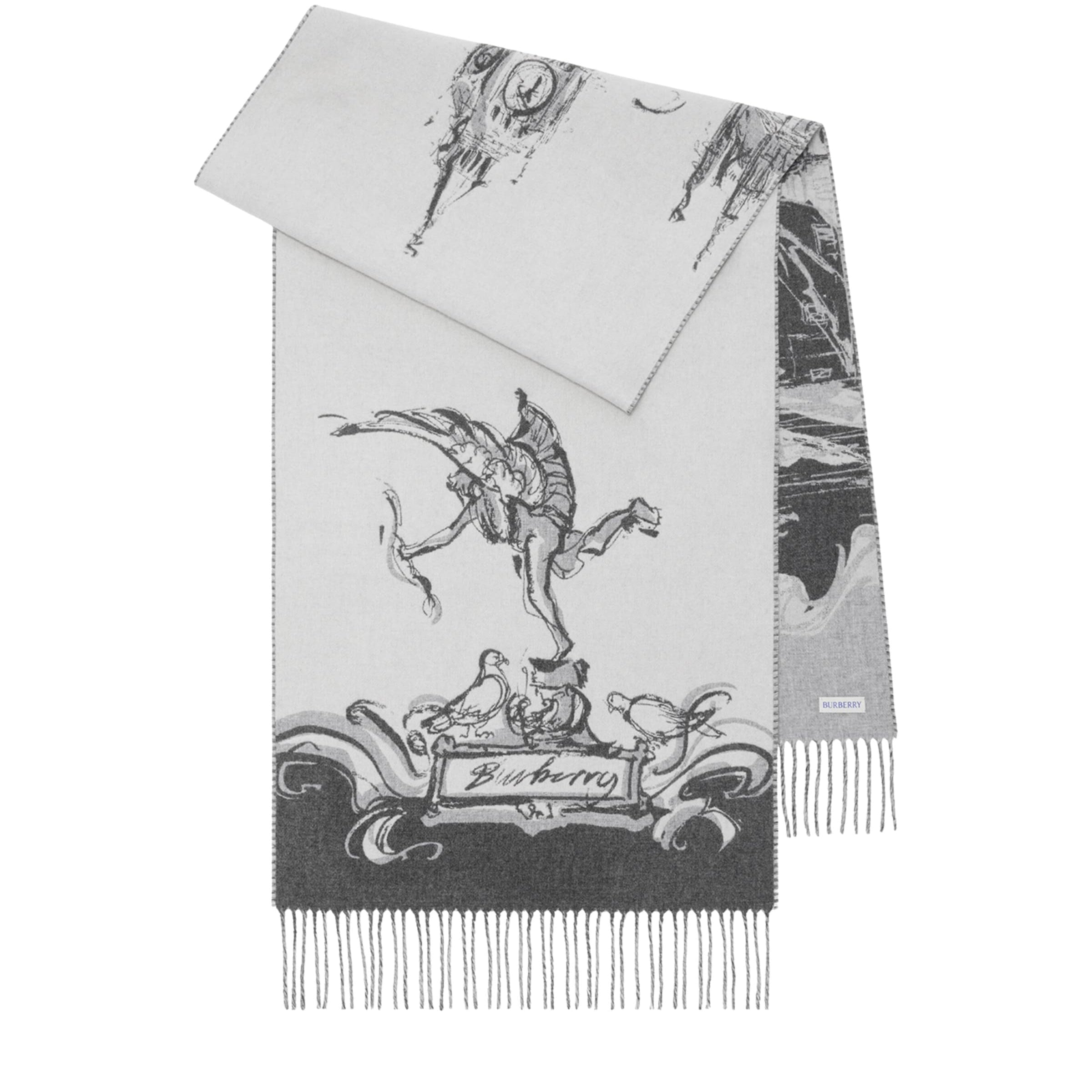 White Cashmere Westminster Scarf