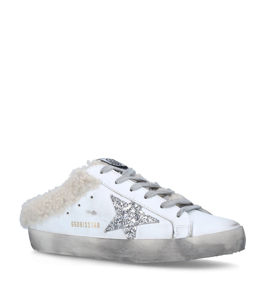 White Shearling Superstar Slip-On Sneakers
