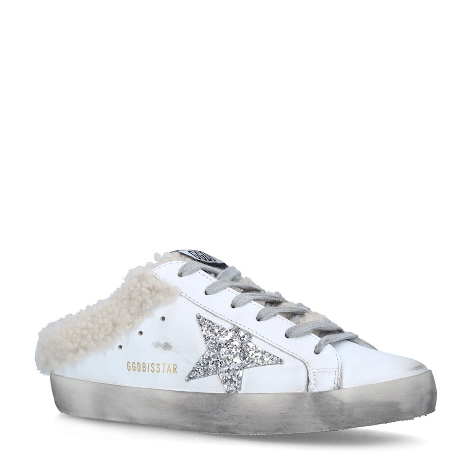 White Shearling Superstar Slip-On Sneakers