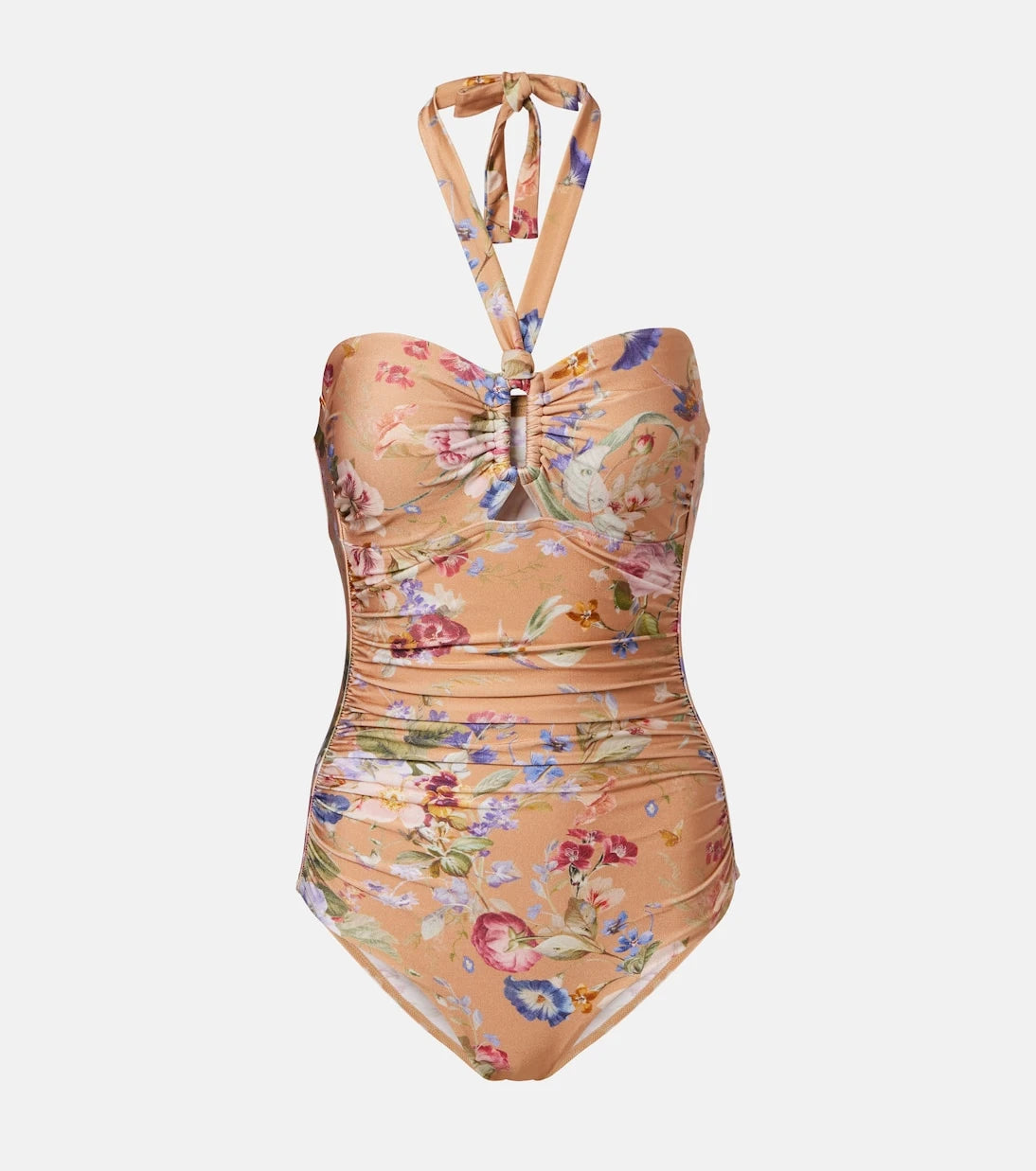 Zimmermann - Patience floral halterneck swimsuit