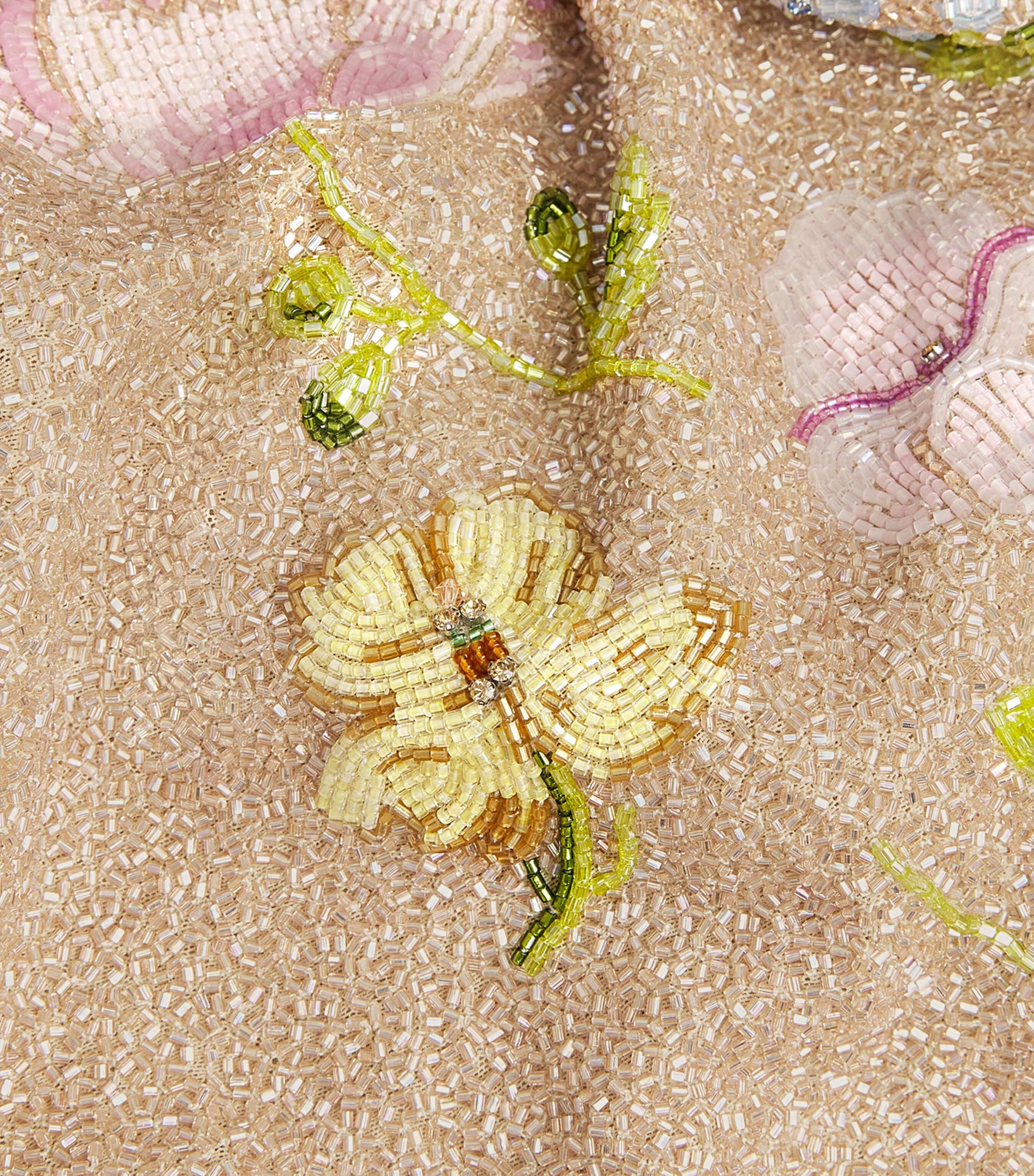 Clio Peppiatt Beige Embellished Marie Mini Dress