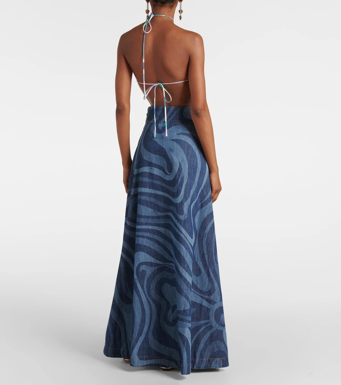 Pucci - Marmo high-rise denim maxi skirt