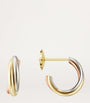 Cartier White, Yellow and Rose Gold Trinity Earrings