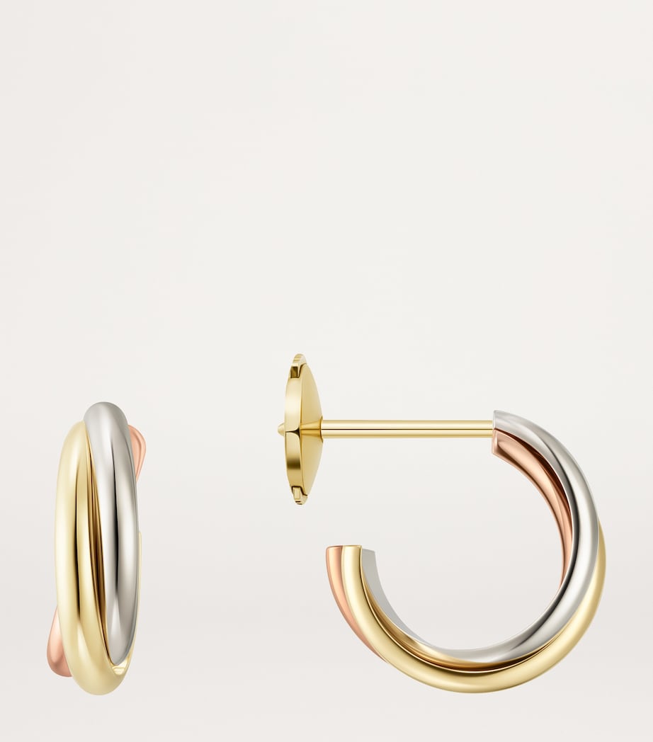 Cartier White, Yellow and Rose Gold Trinity Earrings