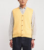 Yellow Wool-Cashmere Cable-Knit Sweater Vest